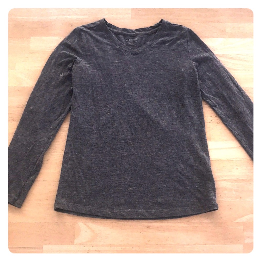 Girls Cherokee Long Sleeve Shirt with Gold Hearts